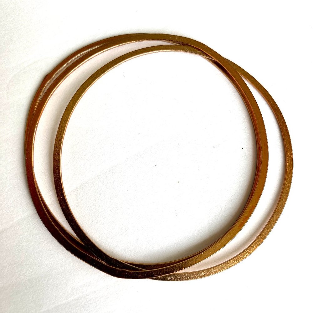 Vintage Copper Bangle Bracelets, Set of 3